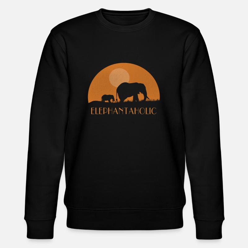 Elefant Elefanten - Stanley/Stella Unisex Bio-Sweatshirt CHANGER  - Schwarz