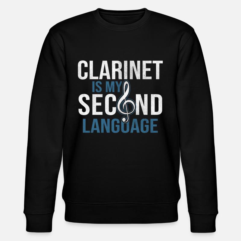 Klarinette Blasinstrument - Stanley/Stella Unisex Bio-Sweatshirt CHANGER  - Schwarz