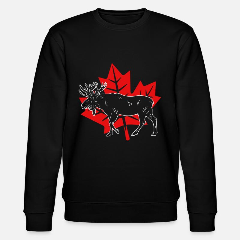 Canada moose maple leaf - Stanley/Stella CHANGER Unisex Organic Sweatshirt - black