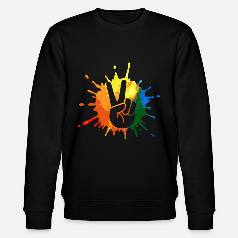 Peace Peacezeichen - Stanley/Stella Unisex Bio-Sweatshirt CHANGER - Schwarz