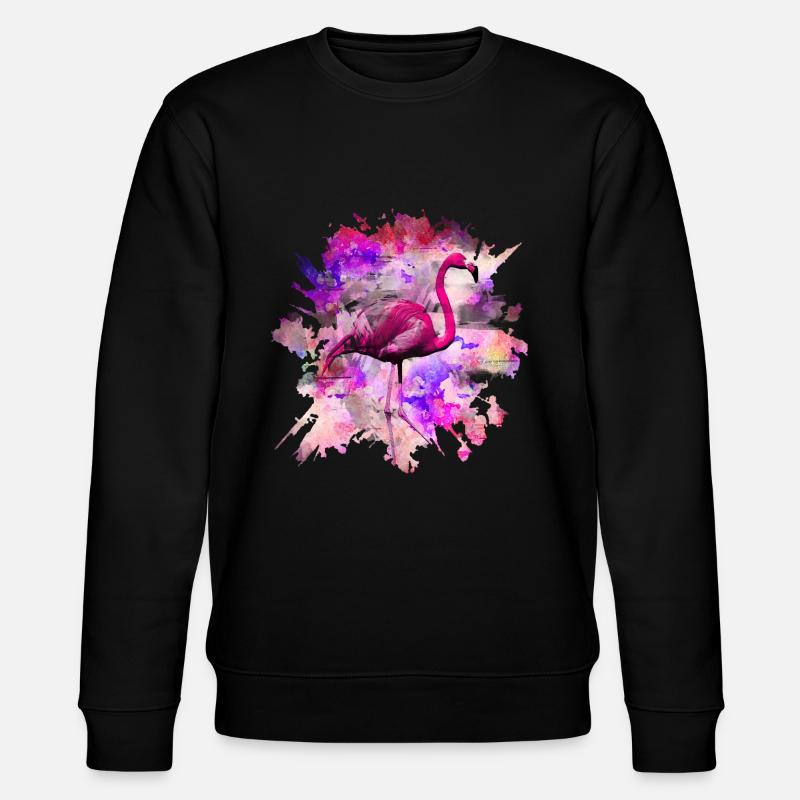 Flamant rose - Sweat bio CHANGER Stanley/Stella Unisexe - noir