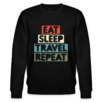 Urlauber Reisender - Stanley/Stella Unisex Bio-Sweatshirt CHANGER  - Schwarz - Vorne - Nik (191cm) & Marisol (170cm)