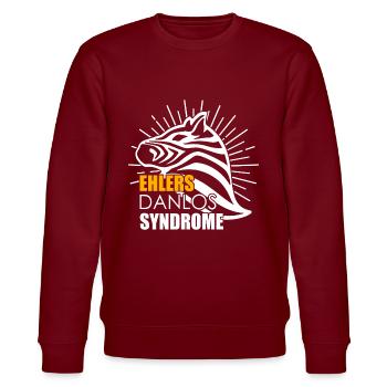 Ehlers Danlos Syndrom Zebra EDS - Stanley/Stella Unisex Bio-Sweatshirt CHANGER  - Burgunderrot - Vorne - Nik (191cm) & Marisol (170cm)