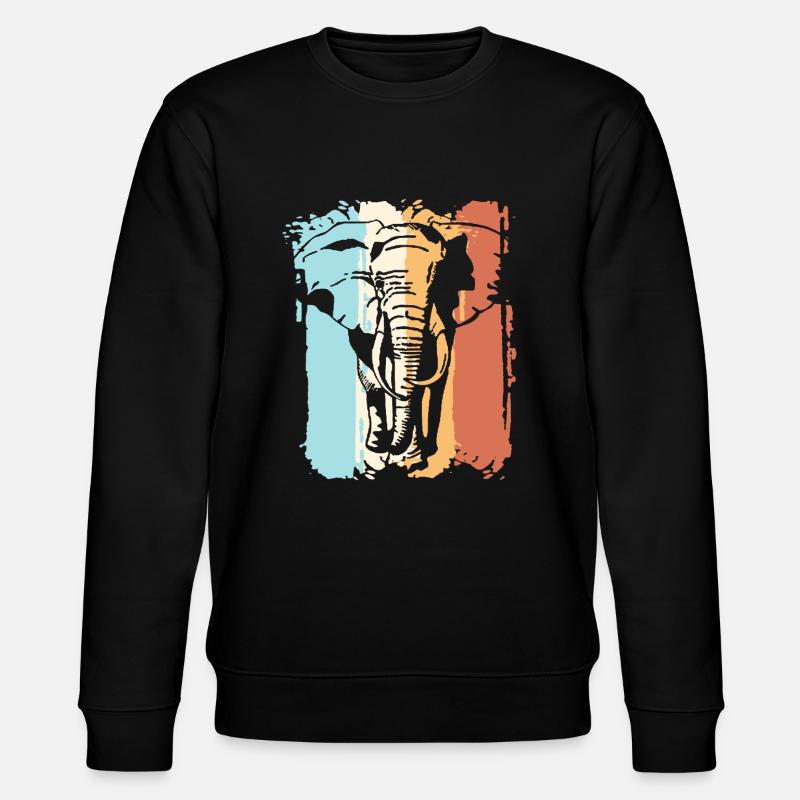 Retro elephant - Stanley/Stella CHANGER Unisex Organic Sweatshirt - black