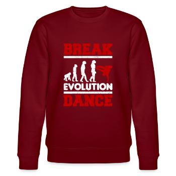Breakdancing Evolution Breakdance BBoy Tänzer - Stanley/Stella Unisex Bio-Sweatshirt CHANGER  - Burgunderrot - Vorne - Nik (191cm) & Marisol (170cm)