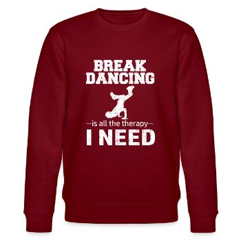 Breakdancing BBoy Breakdance Tänzer - Stanley/Stella Unisex Bio-Sweatshirt CHANGER  - Burgunderrot - Vorne - Nik (191cm) & Marisol (170cm)