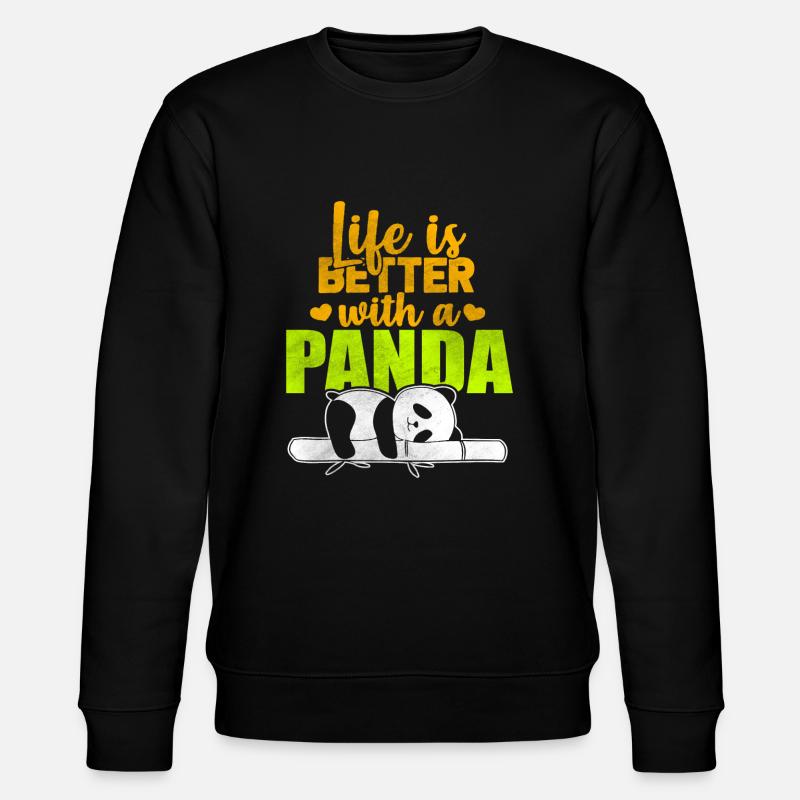 Panda - Stanley/Stella Unisex Bio-Sweatshirt CHANGER - Schwarz