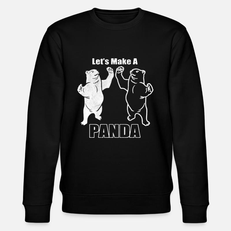 Funny animals Panda - Stanley/Stella CHANGER Unisex Organic Sweatshirt - black