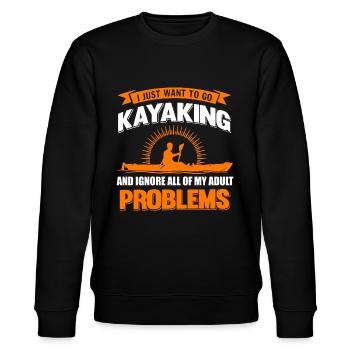 Kayaking Kayak - Stanley/Stella Unisex Bio-Sweatshirt CHANGER  - Schwarz - Vorne - Nik (191cm) & Marisol (170cm)