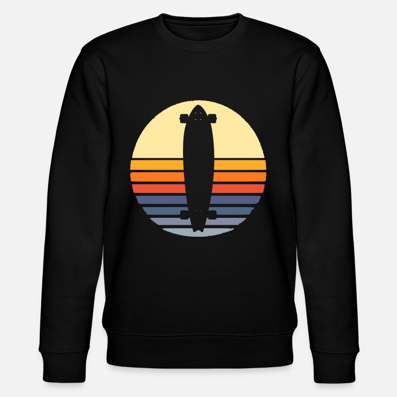 Longboard Longboarding Longboarder Skate - Stanley/Stella Unisex Bio-Sweatshirt CHANGER  - Schwarz