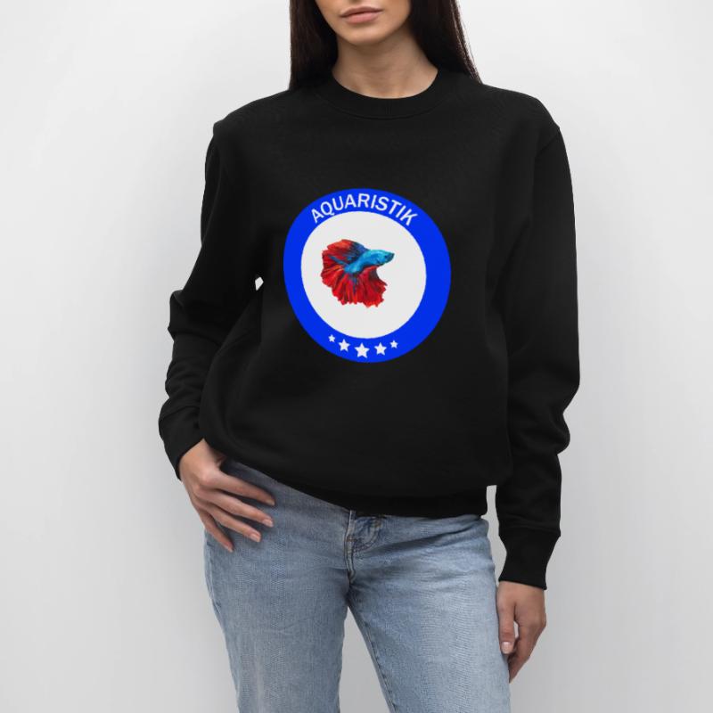 Aquaristic badge with fighting fish Betta splendens Stanley/Stella CHANGER Unisex Organic Sweatshirt