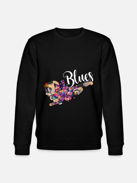 blues guitar - Stanley/Stella CHANGER Unisex Organic Sweatshirt - black