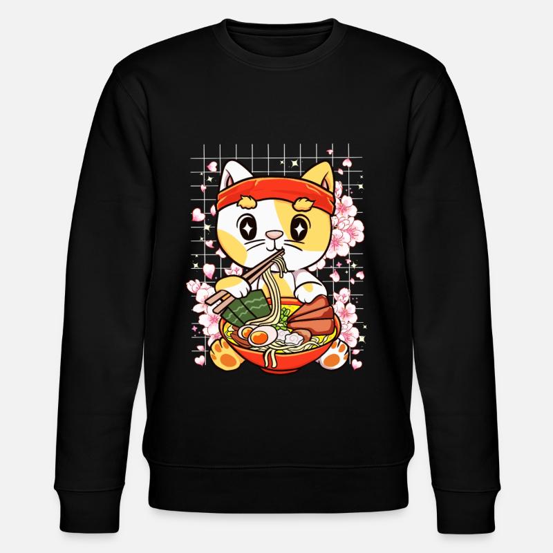 Chaton mangeant Ramen Kawaii Anime - Sweat bio CHANGER Stanley/Stella Unisexe - noir