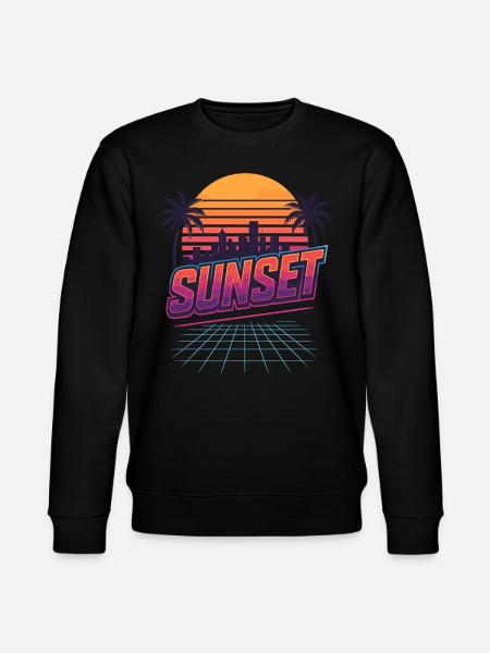 Retro Sunset - 80s Style - Stanley/Stella CHANGER Unisex Organic Sweatshirt - black
