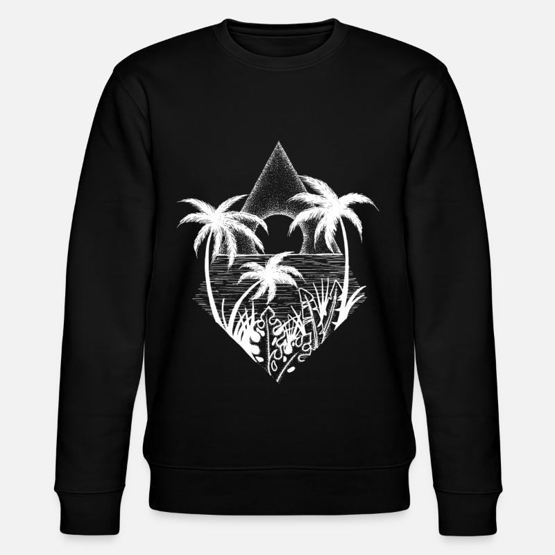 Palmen und Sonne - Stanley/Stella Unisex Bio-Sweatshirt CHANGER  - Schwarz