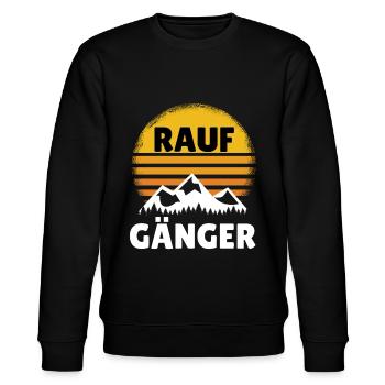 Raufgänger für Wanderer beim Wandern in den Bergen - Stanley/Stella Unisex Bio-Sweatshirt CHANGER  - Schwarz - Vorne - Nik (191cm) & Marisol (170cm)