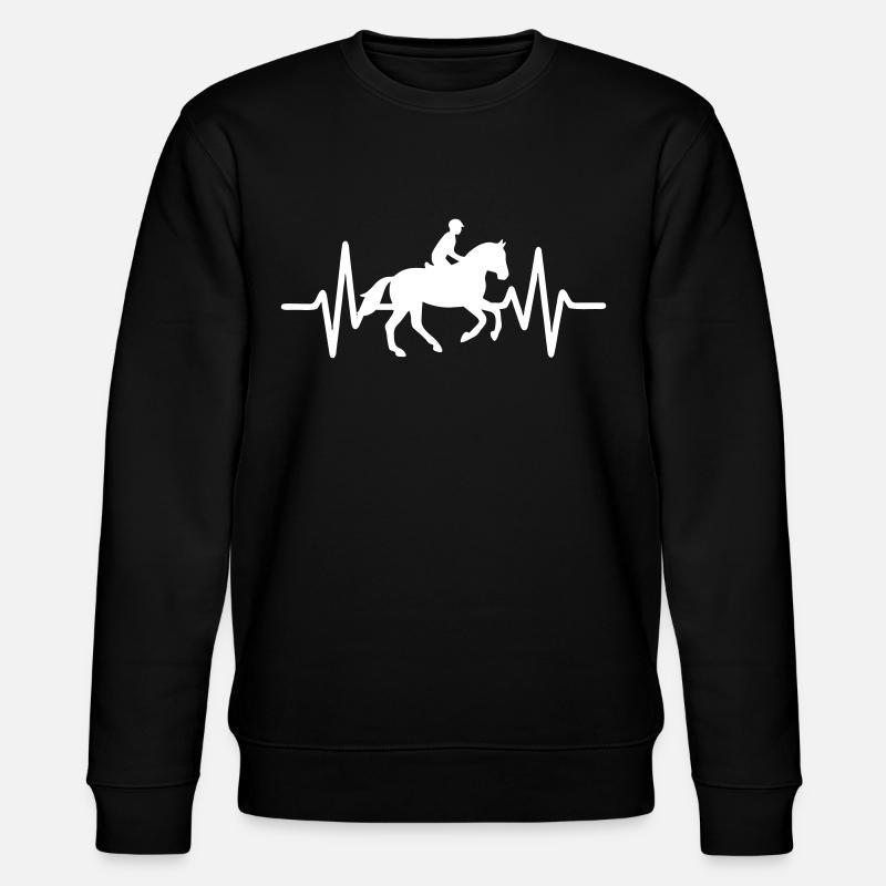 Herzschlag Reiten - Stanley/Stella Unisex Bio-Sweatshirt CHANGER  - Schwarz