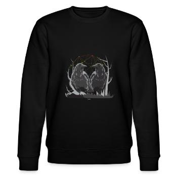 Huginn und Muninn nordische Mythologie Ravens Midgard - Stanley/Stella Unisex Bio-Sweatshirt CHANGER  - Schwarz - Vorne - Nik (191cm) & Marisol (170cm)