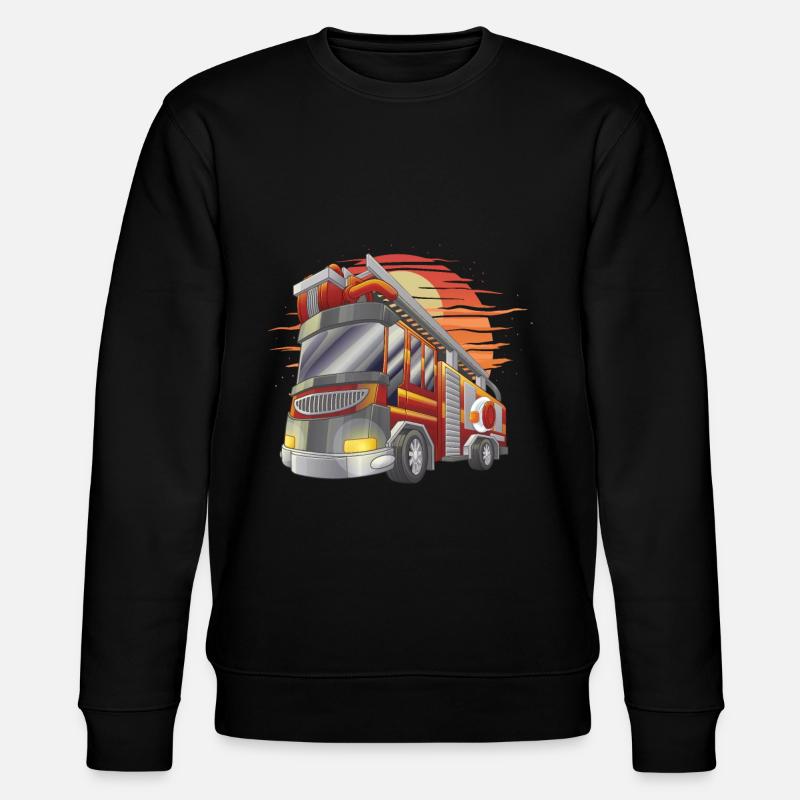 Firetruck Firefighting Fireman Firefighter Fire - Stanley/Stella CHANGER Unisex Organic Sweatshirt - black