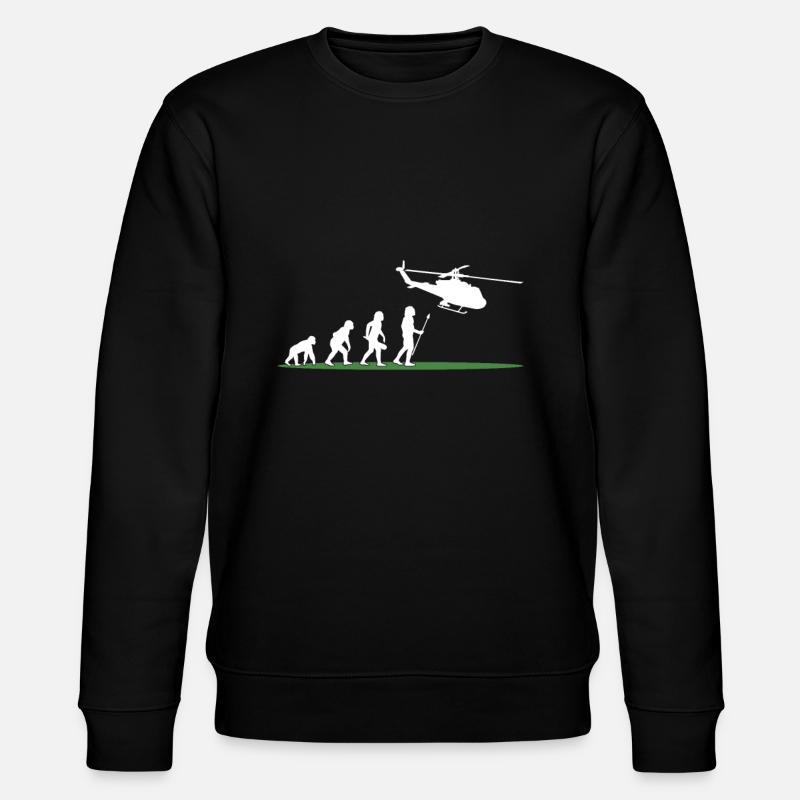 Hubschrauber Hubschrauber Hubschrauberlandeplatz - Stanley/Stella Unisex Bio-Sweatshirt CHANGER - Schwarz