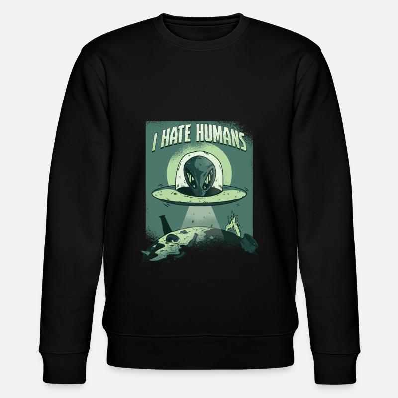 Outerspace Spaceship Scientist Galaxy Planet - Stanley/Stella CHANGER Unisex Organic Sweatshirt - black