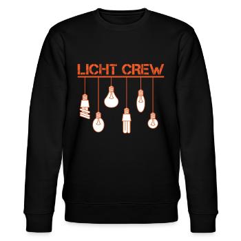 Light technician crew light event gift saying - Stanley/Stella CHANGER Unisex Organic Sweatshirt - black - Front - Nik (191cm) & Marisol (170cm)