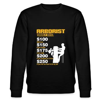Baum-kletternder Baumpfleger-Naturliebhaber-Geschenk-Baumpfleger - Stanley/Stella Unisex Bio-Sweatshirt CHANGER  - Schwarz - Vorne - Nik (191cm) & Marisol (170cm)