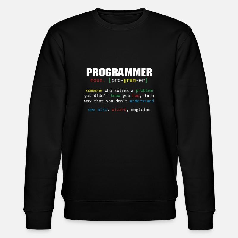 Programmer Definition Coder Programming Coding - Stanley/Stella CHANGER Unisex Organic Sweatshirt - black