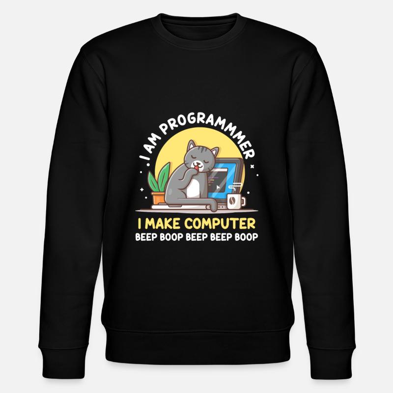 Cat Programmer Coder Developer Kitten Computer - Sweat bio CHANGER Stanley/Stella Unisexe - noir