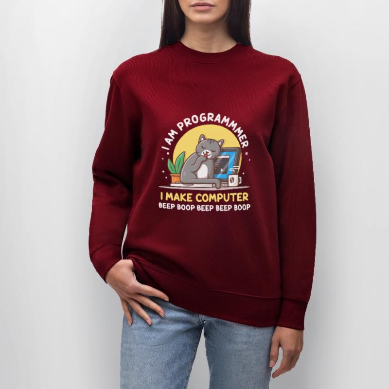 Cat Programmer Coder Entwickler Kitten Computer Stanley/Stella Unisex Bio-Sweatshirt CHANGER 