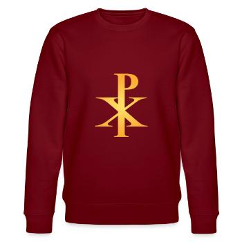 Pax Christi Religion God Jesus Christ Prayer - Stanley/Stella CHANGER Unisex Organic Sweatshirt - burgundy - Front - Nik (191cm) & Marisol (170cm)