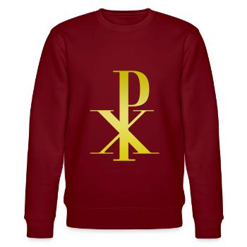 Pax Christi God Religion Jesus Christ Prayer - Stanley/Stella CHANGER Unisex Organic Sweatshirt - burgundy - Front - Nik (191cm) & Marisol (170cm)