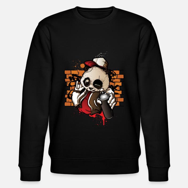 Coole Hip Hop Panda Hiphop Graffiti Spray Paint - Stanley/Stella Unisex Bio-Sweatshirt CHANGER - Schwarz