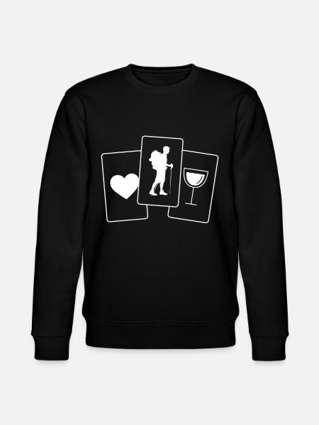 Heart - Wine - Hiking - - Stanley/Stella CHANGER Unisex Organic Sweatshirt - black