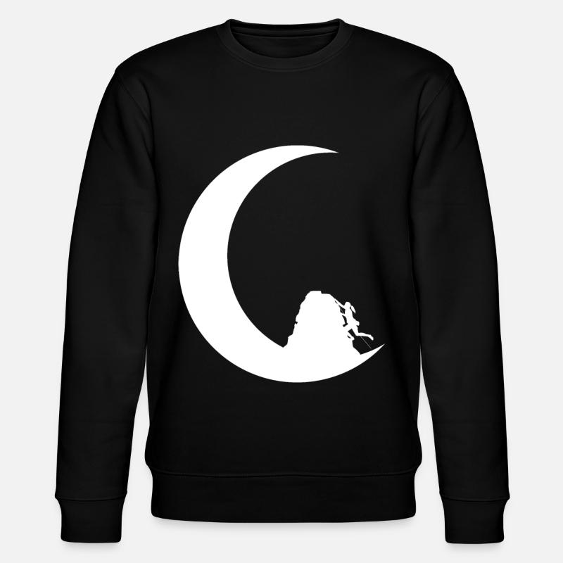 Crescent Moon - Climbing female - - Stanley/Stella CHANGER Unisex Organic Sweatshirt - black