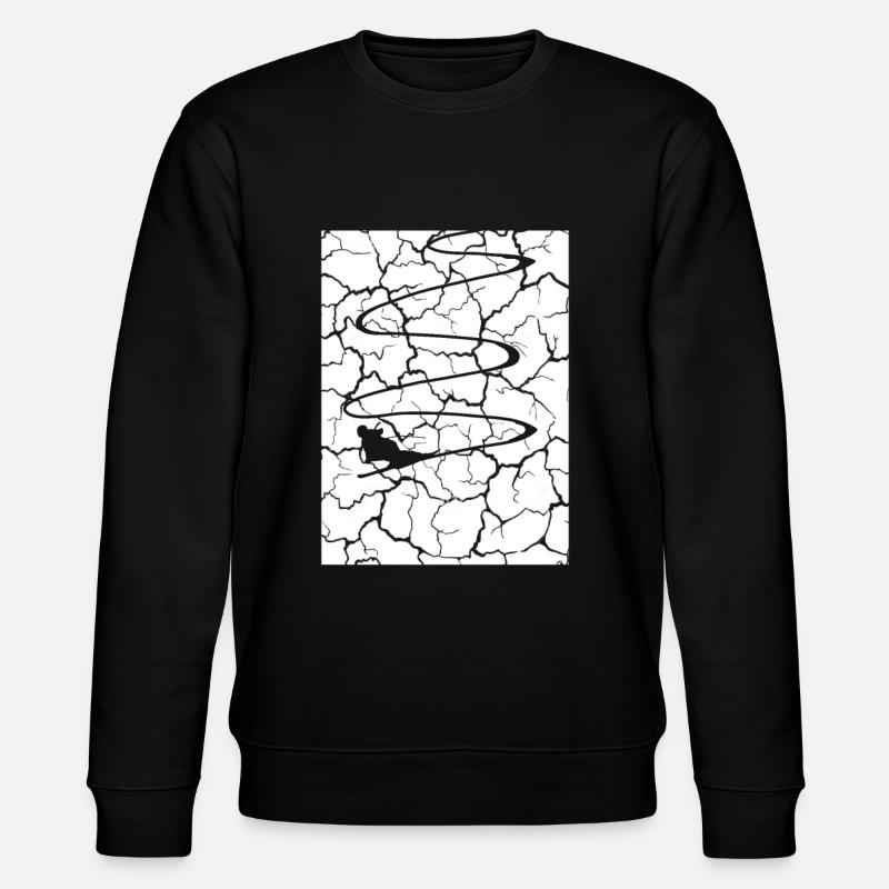 Curve Line - Skiing - (12) - Stanley/Stella CHANGER Unisex Organic Sweatshirt - black