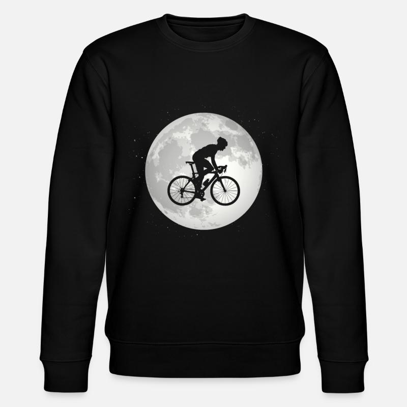 Full moon - Man cycling - - Stanley/Stella CHANGER Unisex Organic Sweatshirt - black