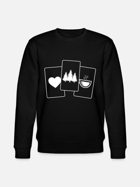 Heart - Coffee - Trees - - Stanley/Stella CHANGER Unisex Organic Sweatshirt - black