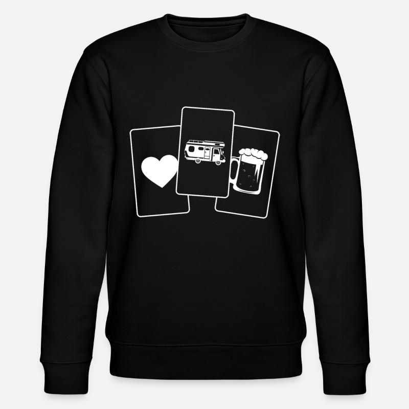 Coeur - Bière - Campeur - - Sweat bio CHANGER Stanley/Stella Unisexe - noir