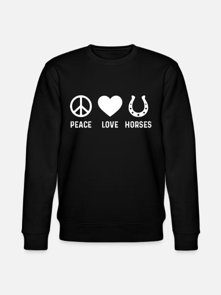 Peace Love Horses - Stanley/Stella CHANGER Unisex Organic Sweatshirt - black