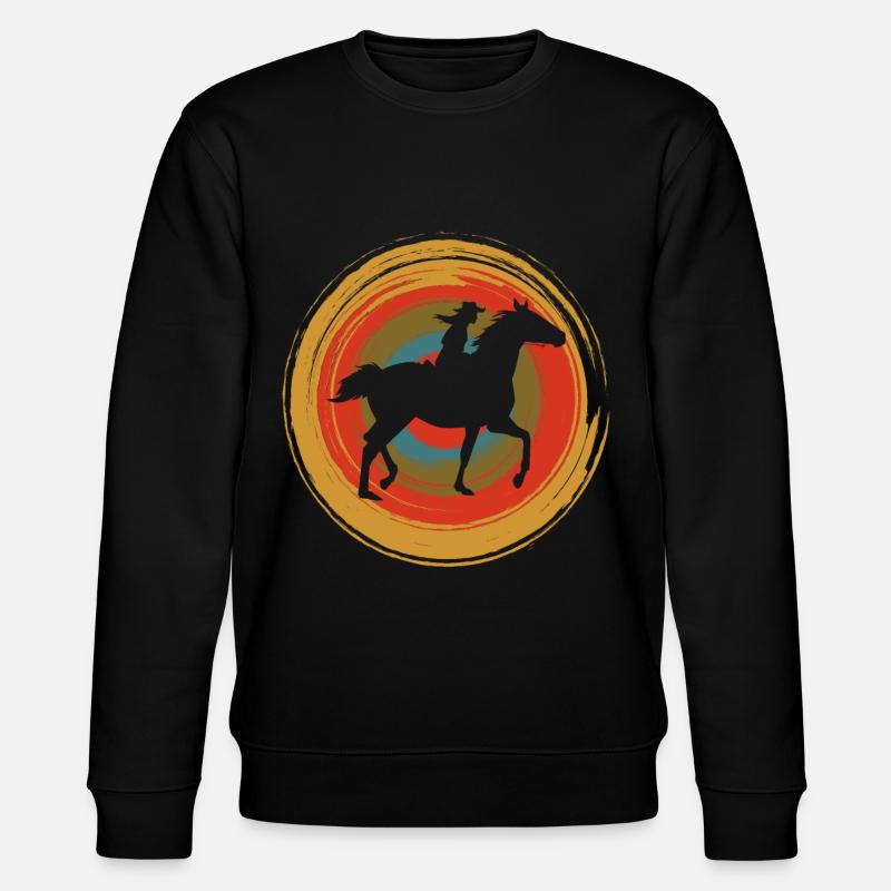 Retro Kreis Pferd - Stanley/Stella Unisex Bio-Sweatshirt CHANGER  - Schwarz