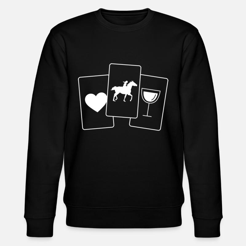 Coeur - Vin - Equitation - - Sweat bio CHANGER Stanley/Stella Unisexe - noir