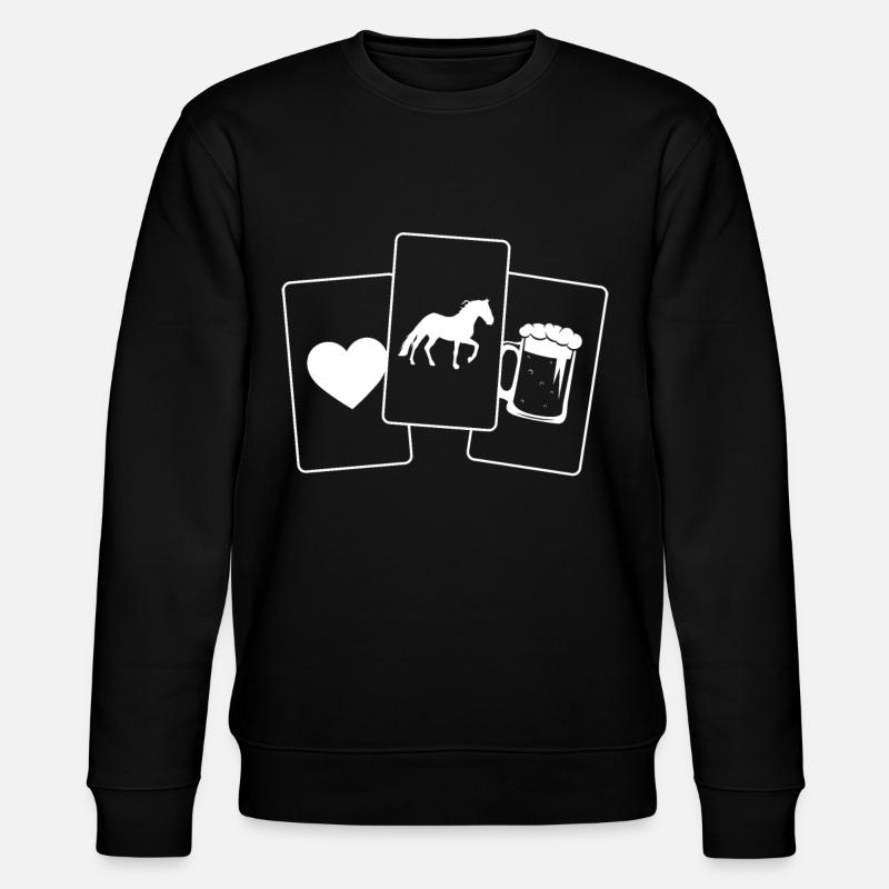 Coeur - Bière - Cheval - - Sweat bio CHANGER Stanley/Stella Unisexe - noir