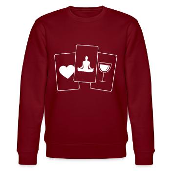 Coeur - Vin - Yoga - - Sweat bio CHANGER Stanley/Stella Unisexe - bordeaux - Devant - Nik (191cm) & Marisol (170cm)