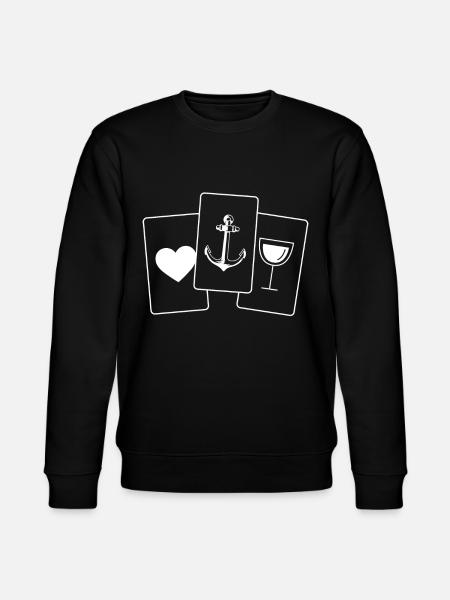 Heart - Wine - Anchor - - Stanley/Stella CHANGER Unisex Organic Sweatshirt - black