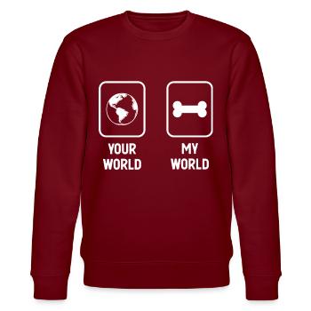 Your World My World - Os de chien - - Sweat bio CHANGER Stanley/Stella Unisexe - bordeaux - Devant - Nik (191cm) & Marisol (170cm)
