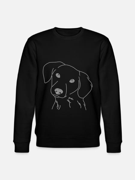 Face of a rhinestone dog - Stanley/Stella CHANGER Unisex Organic Sweatshirt - black