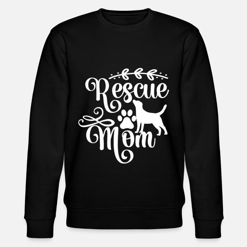 Rescue Mom - Chien et patte - Sweat bio CHANGER Stanley/Stella Unisexe - noir