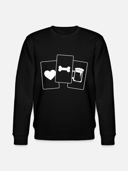 Heart - Beer - Dog Bones - - Stanley/Stella CHANGER Unisex Organic Sweatshirt - black