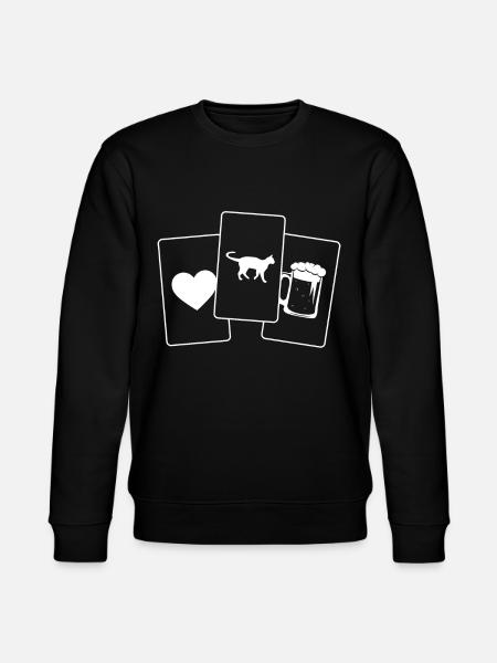 Herz - Bier - Katze - Herz - Stanley/Stella Unisex Bio-Sweatshirt CHANGER  - Schwarz